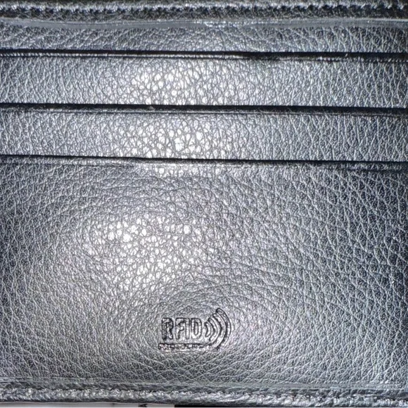 TRUE RELIGION Black Leather Wallet With Red Trim NWT